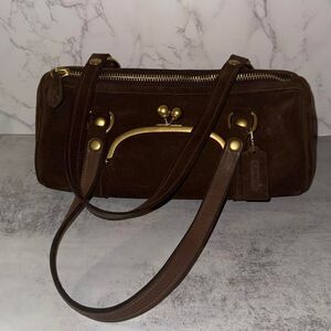 Coach Buy Now Kisslock Barrel Chocolate